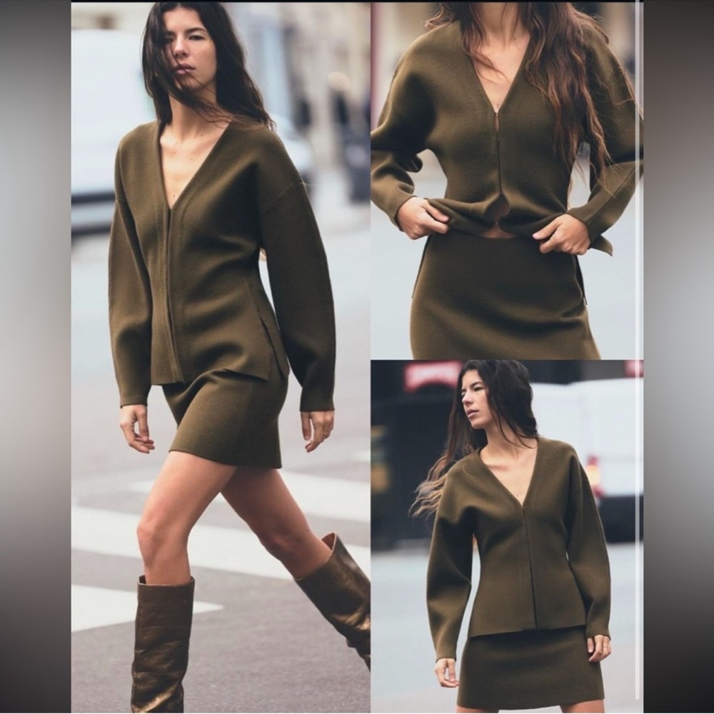 Zara Olive Skirt Set